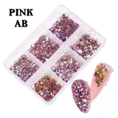 Rhinestone Variety Box - Pink AB Mix Nail Rhinestone Kit