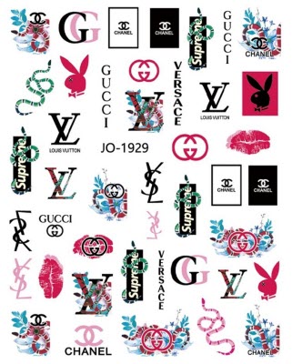 LV Nail Stickers Luxury design