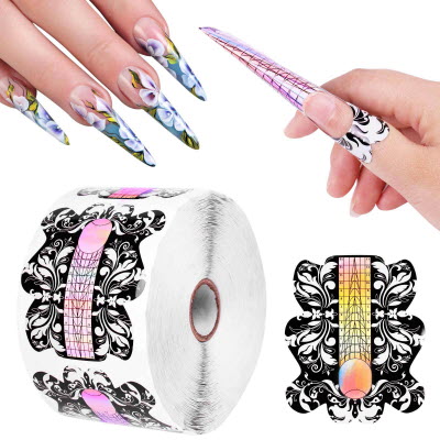 Extra Long Stiletto/ Coffin Acrylic Nail Forms- Roll of 295 Forms