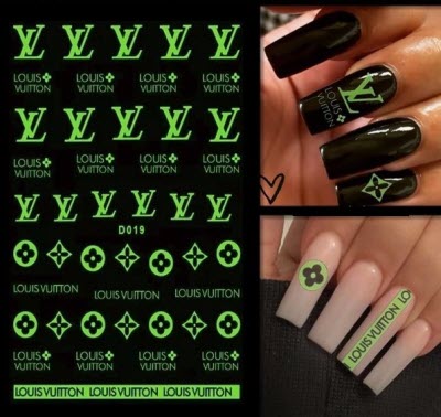 louis vuitton nail stickers for acrylic nails designer