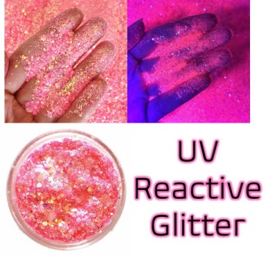 bombe etik flov UV Nail Chunky Glitter Mix - Candy Crush Pink