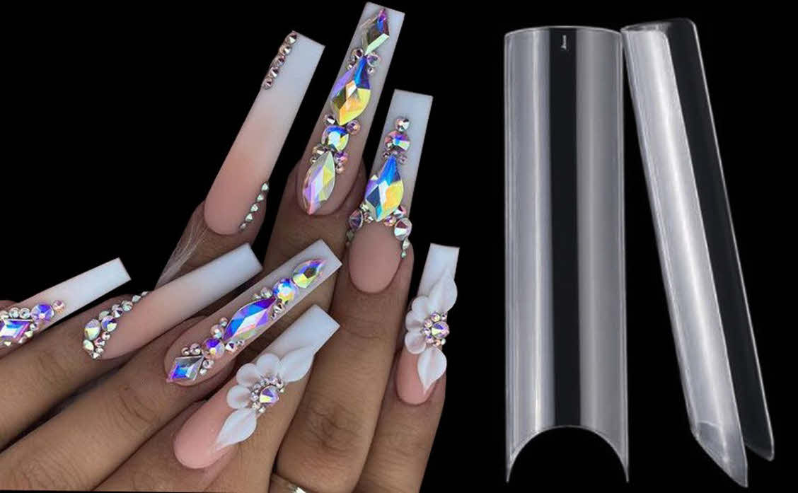 Long Curve Nail Design with French Tips - wide 10