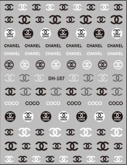 Designer Nail Sticker - BW Coco | DH-187