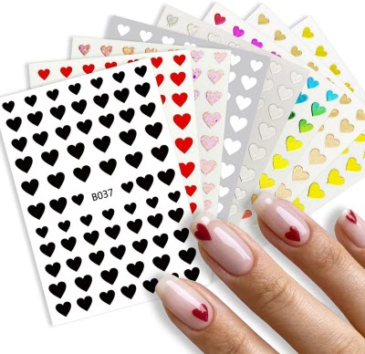 I Love Hearts - Heart Shape Nail Art Stickers