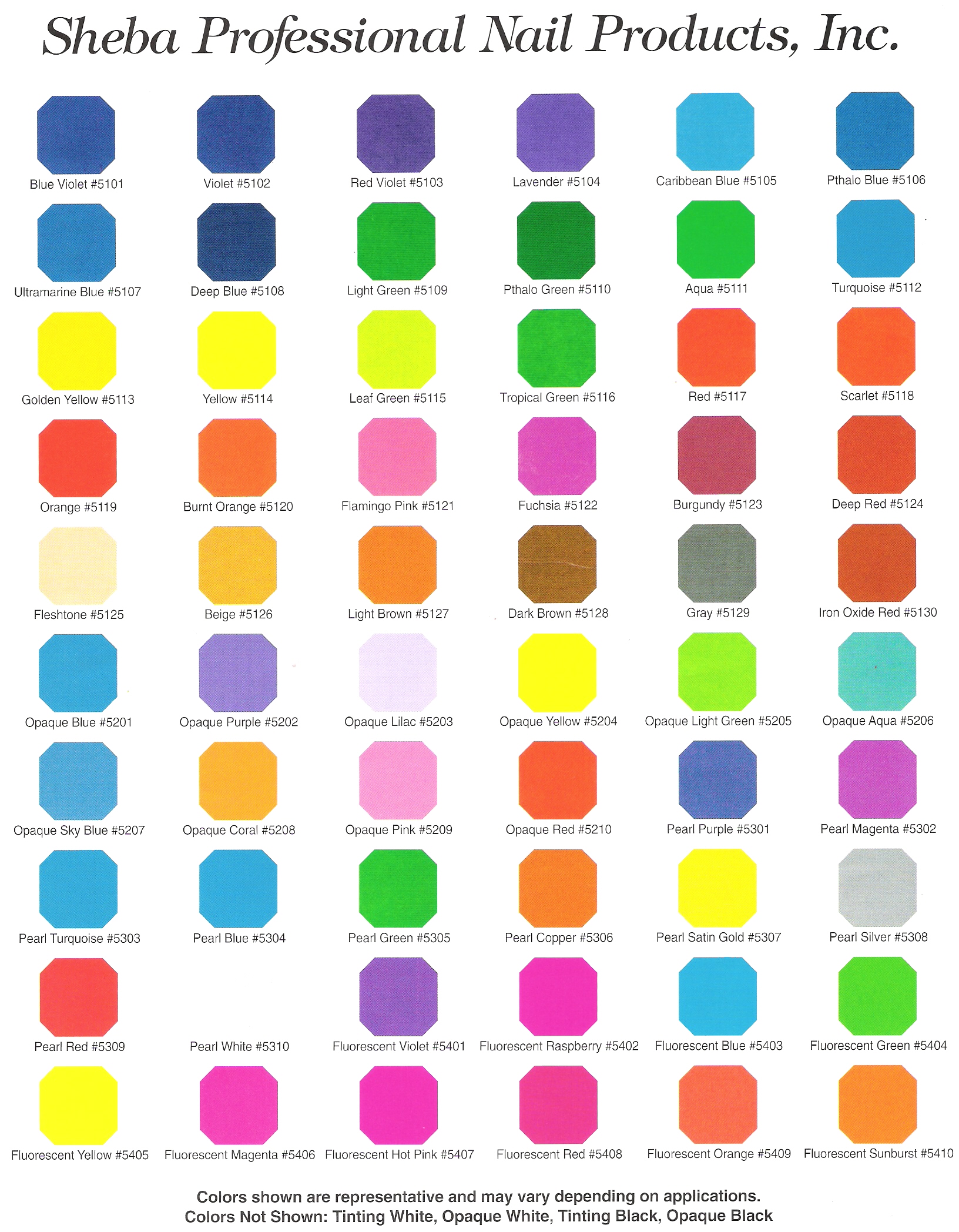 Fluorescent Paint Color Chart