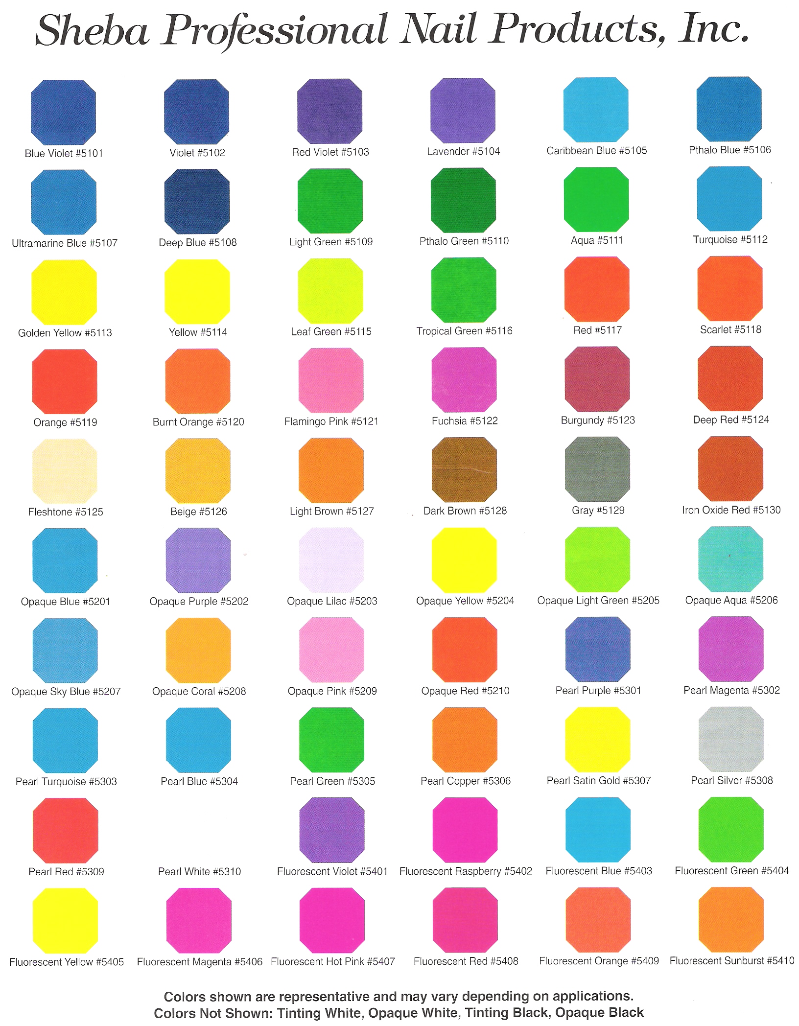 Neon Color Chart